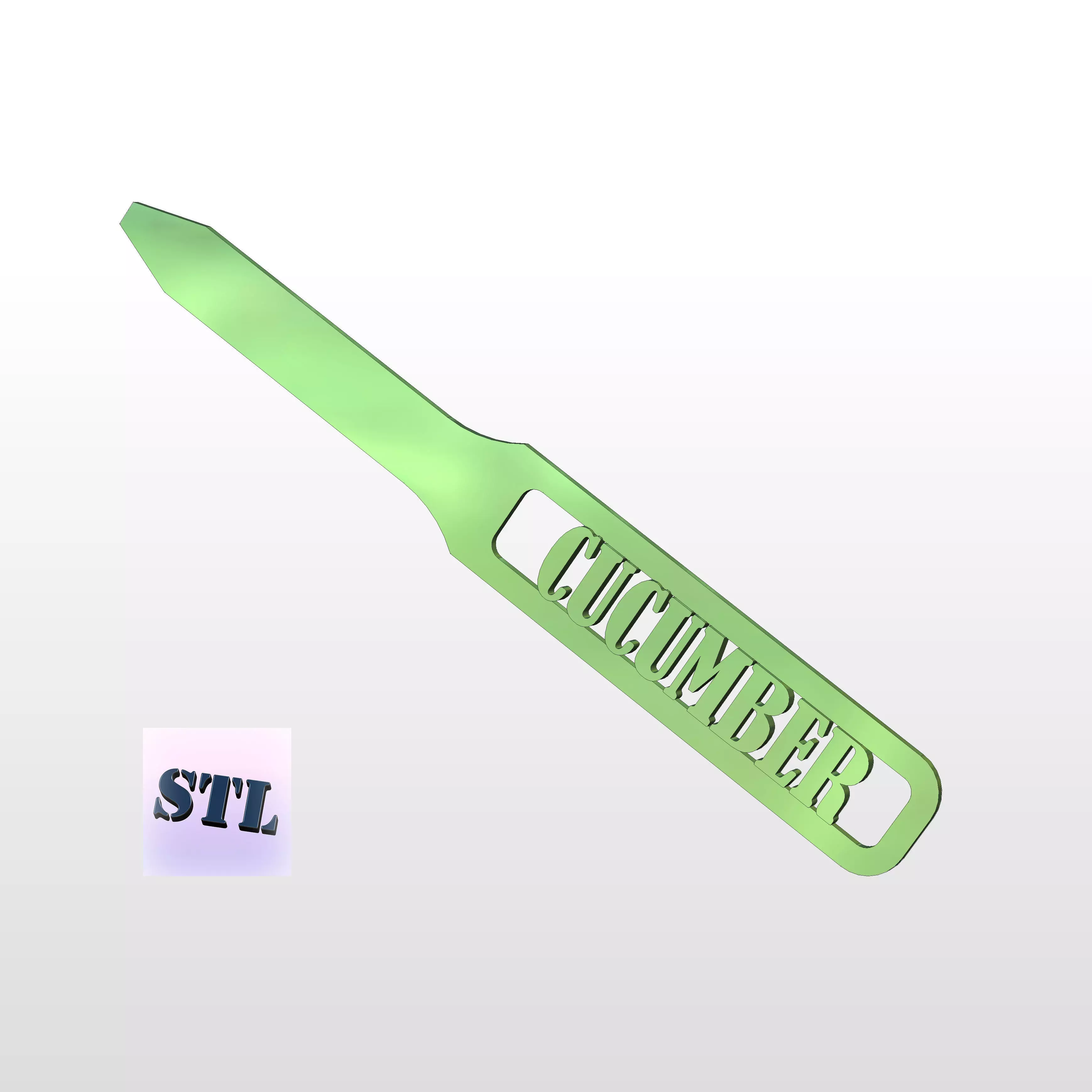 3D Printed Garden Marker for Cucumbers 3D print model_0