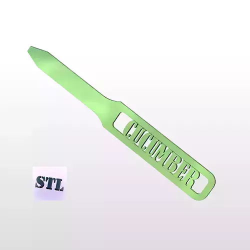 3D Printed Garden Marker for Cucumbers 3D print model