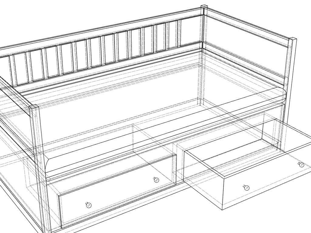 IKEA Hemnes Daybed 3d model 3D model_3