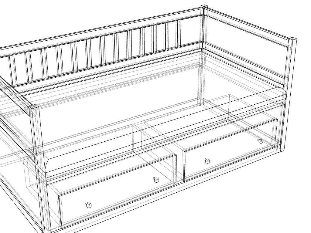 IKEA Hemnes Daybed 3d model 3D model_2
