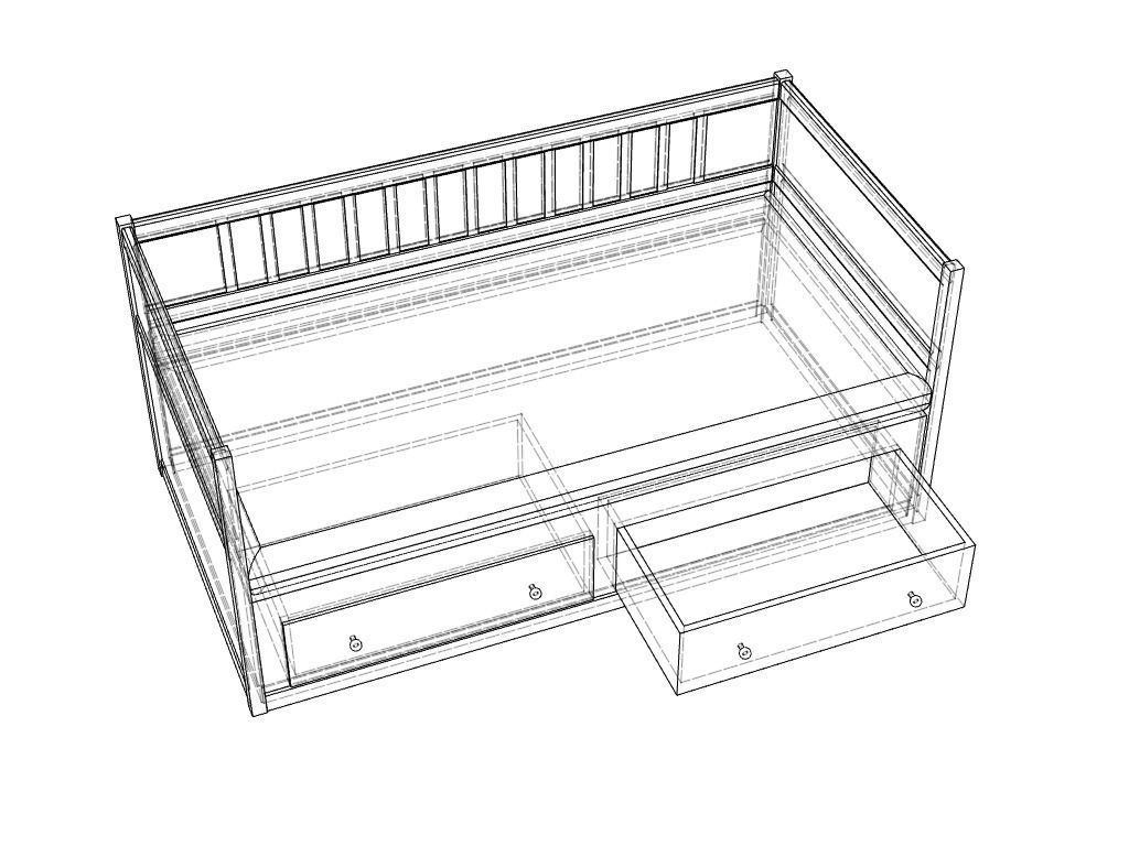 IKEA Hemnes Daybed 3d model 3D model_9
