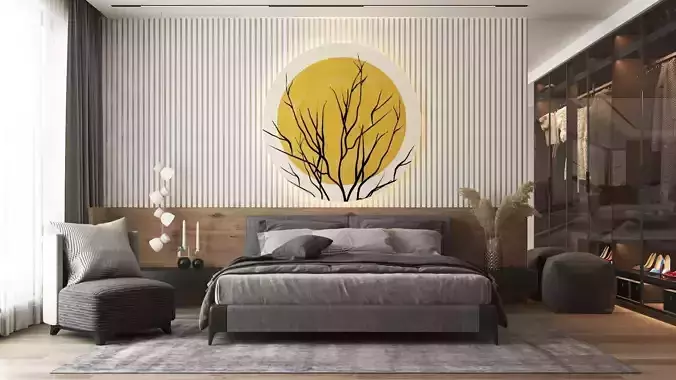 Modern Bedroom-09 3D model