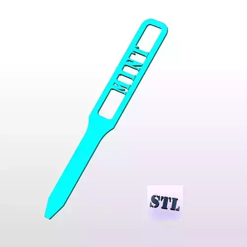 3D Printed Garden Marker for Mint Plants 3D print model