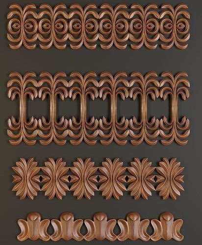Collection of applied architectural ornaments 3D model_33