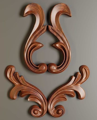 Collection of applied architectural ornaments 3D model_25