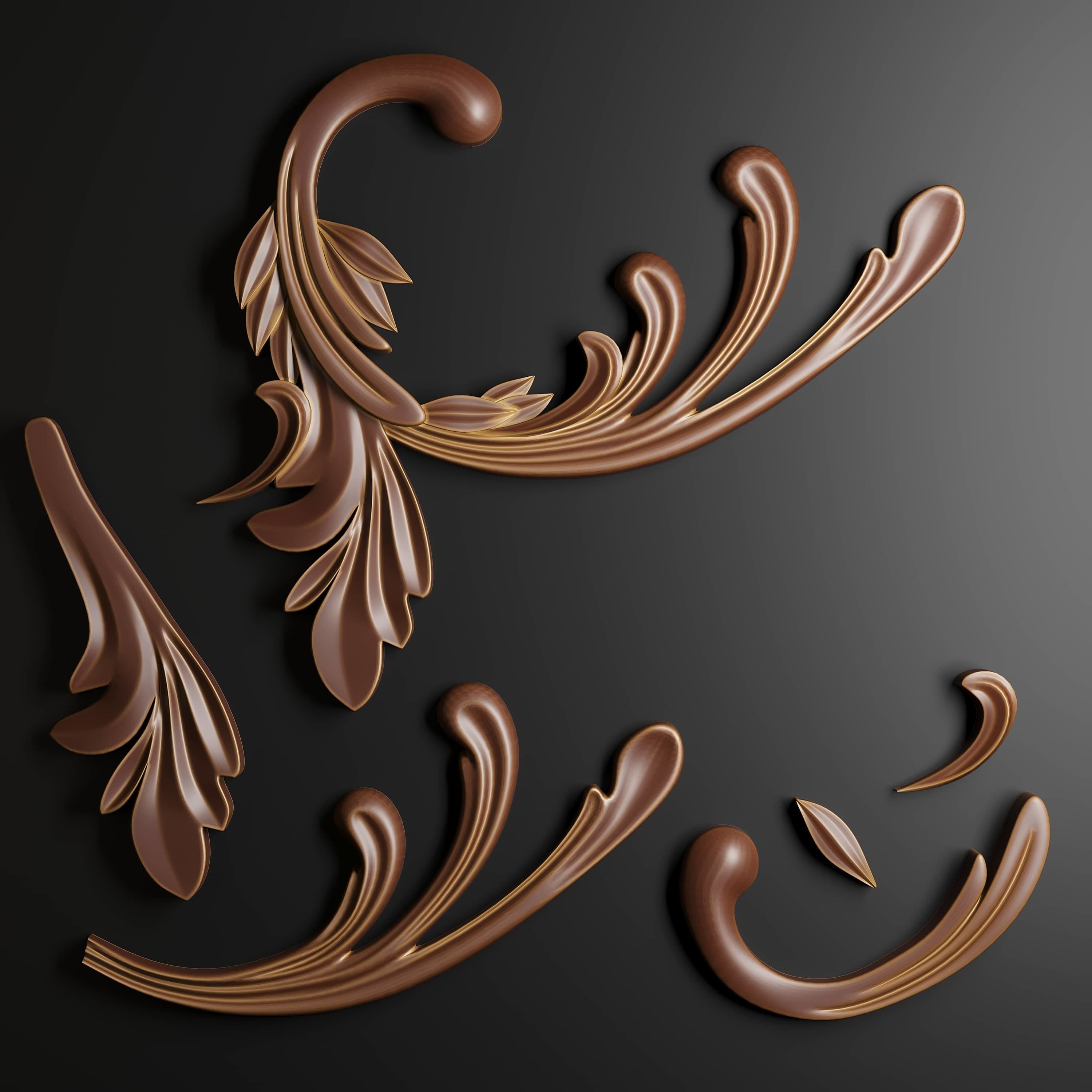 Collection of applied architectural ornaments 3D model_17