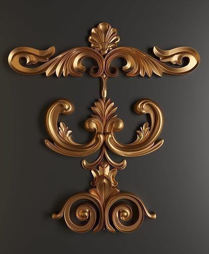 Collection of applied architectural ornaments 3D model_11