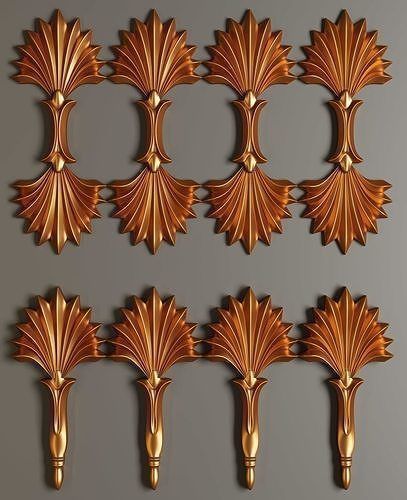 Collection of applied architectural ornaments 3D model_34