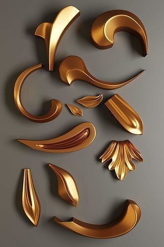 Collection of applied architectural ornaments 3D model_19