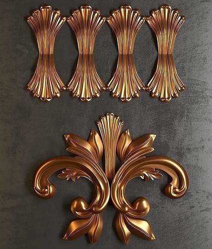 Collection of applied architectural ornaments 3D model_16