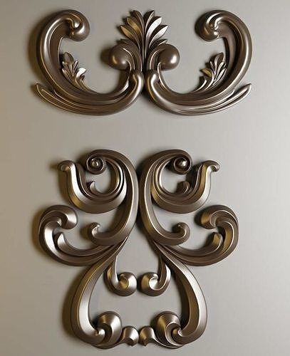 Collection of applied architectural ornaments 3D model_26