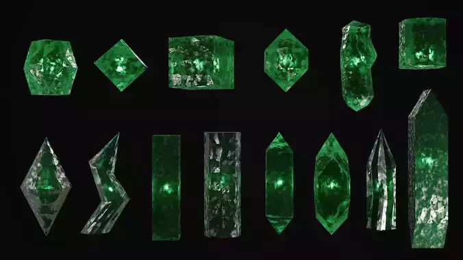 Crystals Low-poly 3D model