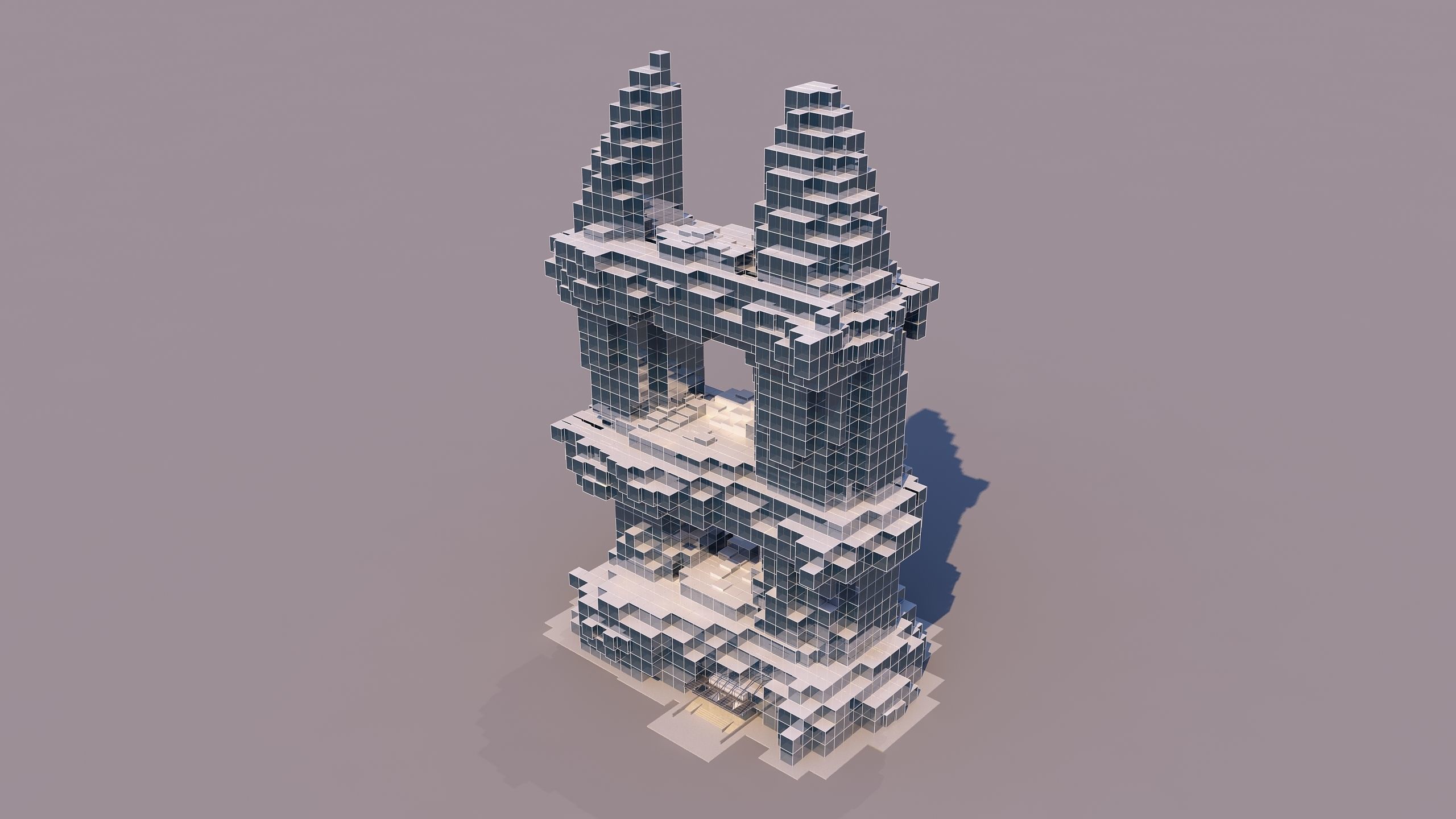 4 Voxel Skyscrapers - Architecture 3D Projects - 2D Drawings 3D Model Collection_6