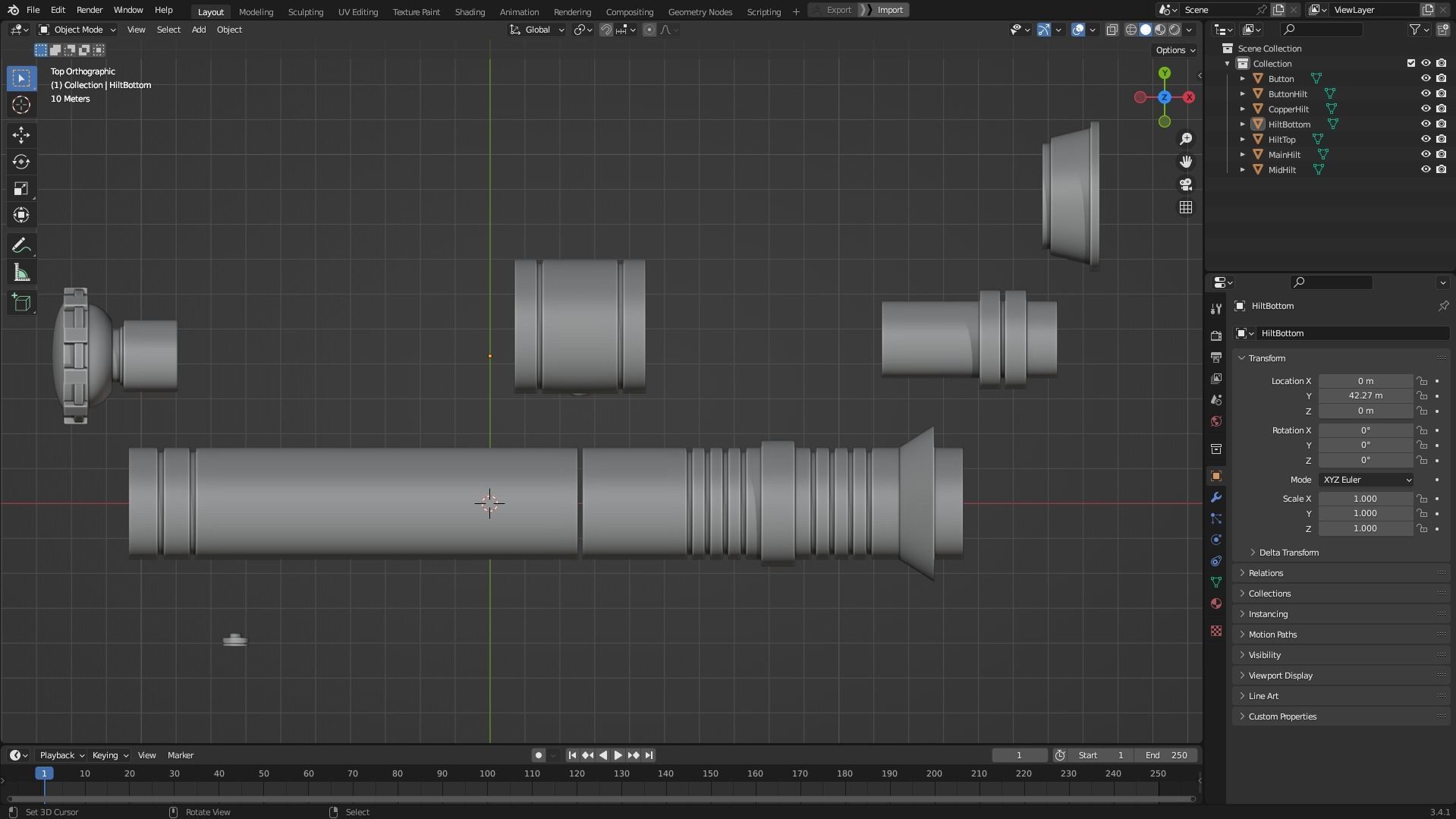 Star Wars Darth Revan Red Lightsaber for Cosplay 3D print model_8