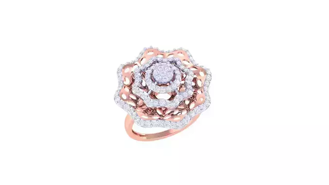 Flower High Jewelry Cocktail Ring 3dm stl obj mtl glb gltf 3mf 3D print model