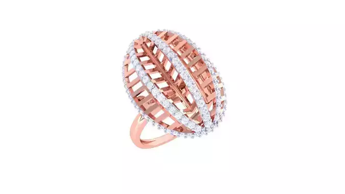 Rugby Ball High Jewelry Cocktail Ring 3dm stl obj mtl glb gltf 