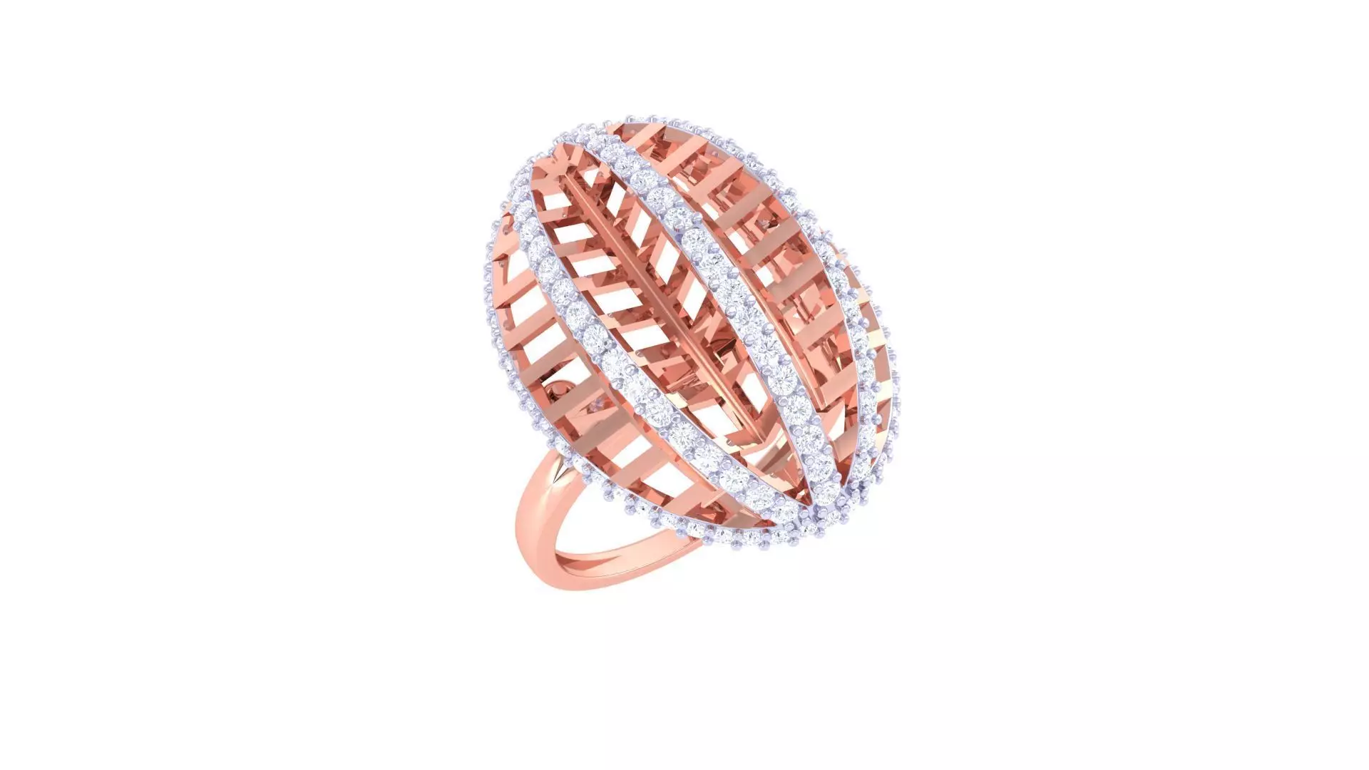 Rugby Ball High Jewelry Cocktail Ring 3dm stl obj mtl glb gltf 3D print model