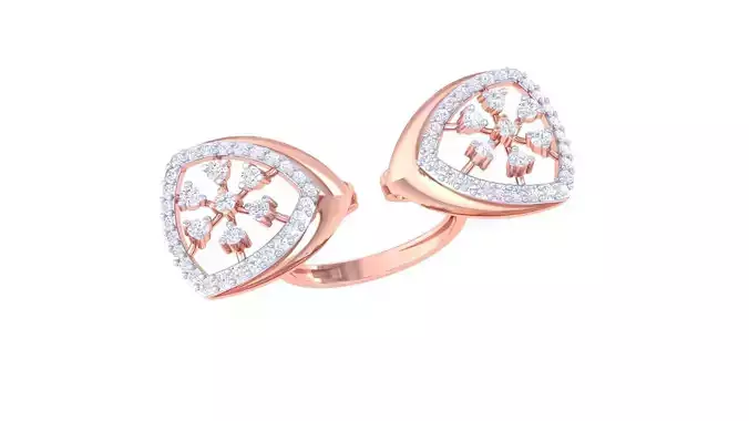 Two Head High Jewelry Cocktail Ring 3dm stl obj mtl glb gltf 3mf 3D print model
