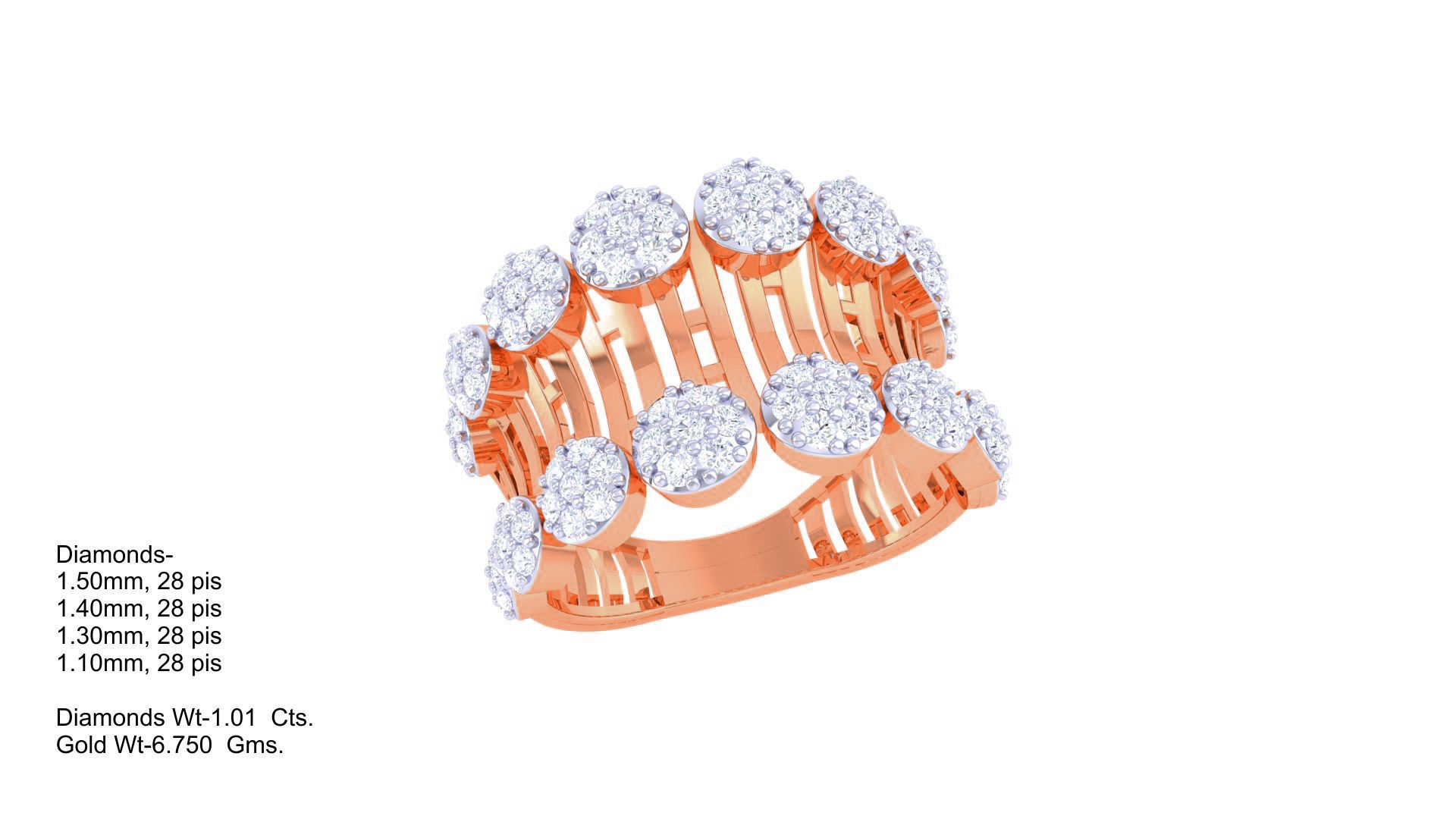 High Jewelry Cocktail Ring 3dm stl obj mtl glb gltf 3mf renders 3D print model_5