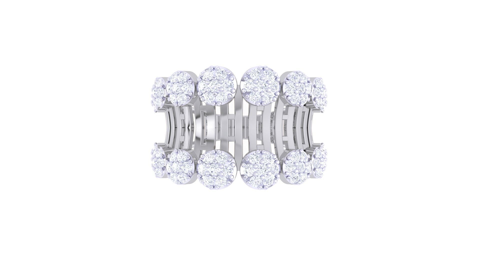 High Jewelry Cocktail Ring 3dm stl obj mtl glb gltf 3mf renders 3D print model_10