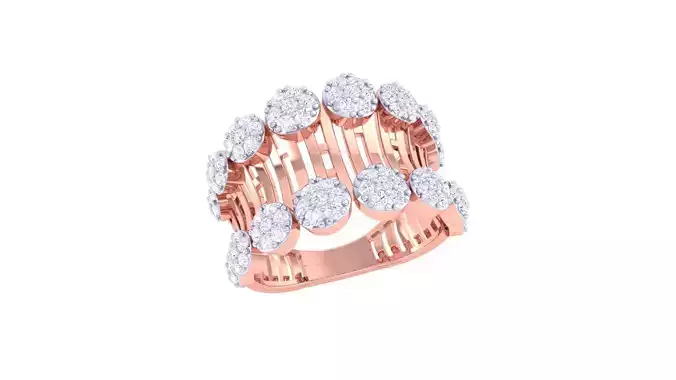 High Jewelry Cocktail Ring 3dm stl obj mtl glb gltf 3mf renders 3D print model