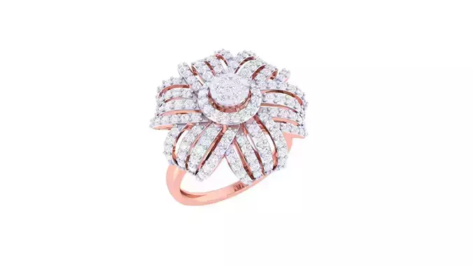 Flower High Jewelry Cocktail Ring 3dm stl obj mtl glb gltf 3mf 3D print model