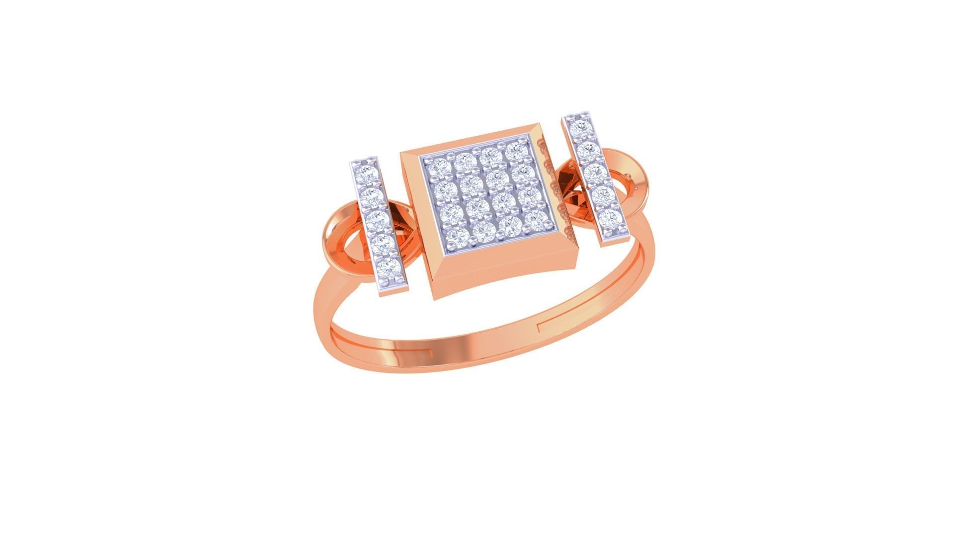 High Jewelry Cocktail Ring 3dm stl obj mtl glb gltf 3mf renders 3D print model_8