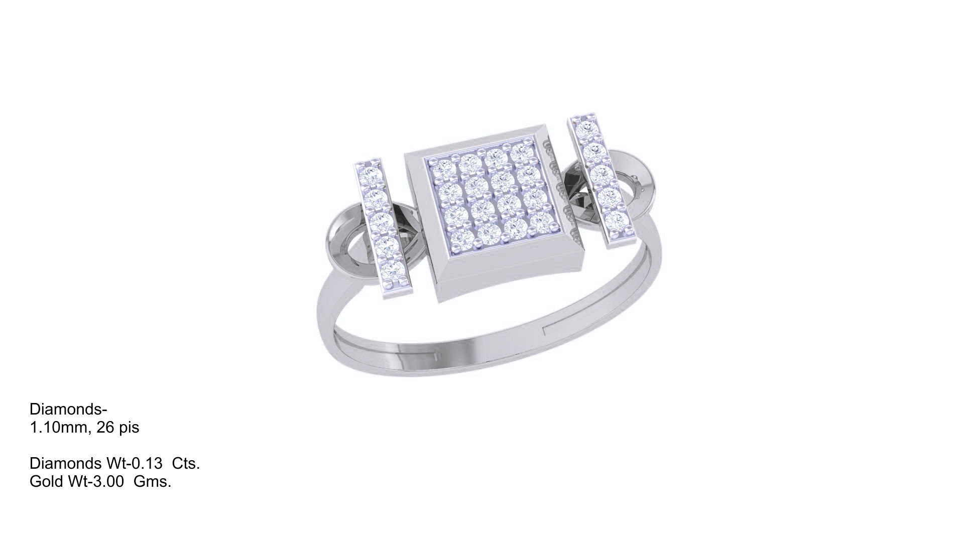 High Jewelry Cocktail Ring 3dm stl obj mtl glb gltf 3mf renders 3D print model_4