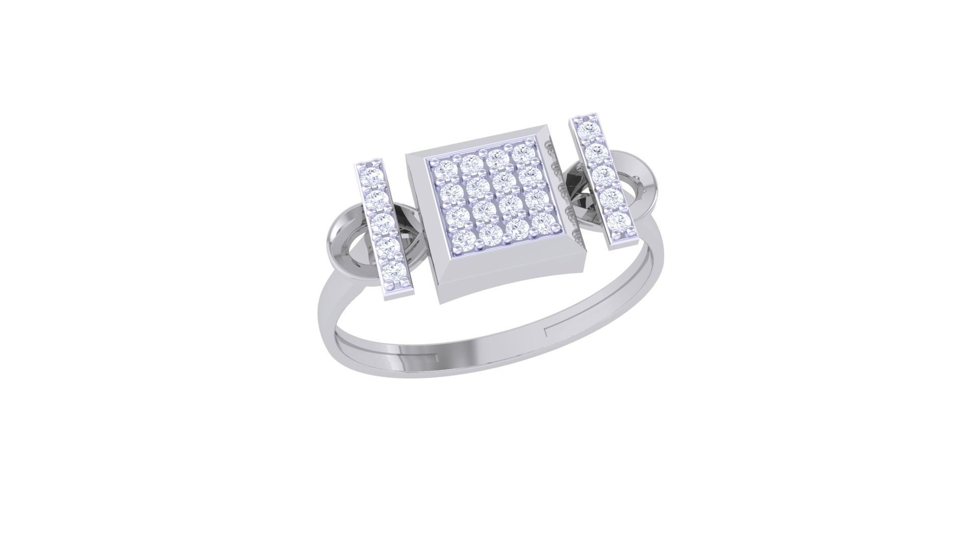 High Jewelry Cocktail Ring 3dm stl obj mtl glb gltf 3mf renders 3D print model_7