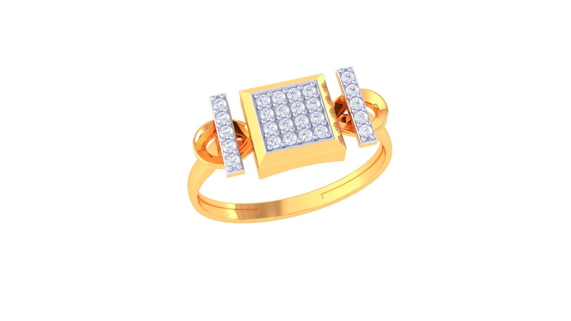 High Jewelry Cocktail Ring 3dm stl obj mtl glb gltf 3mf renders 3D print model_6