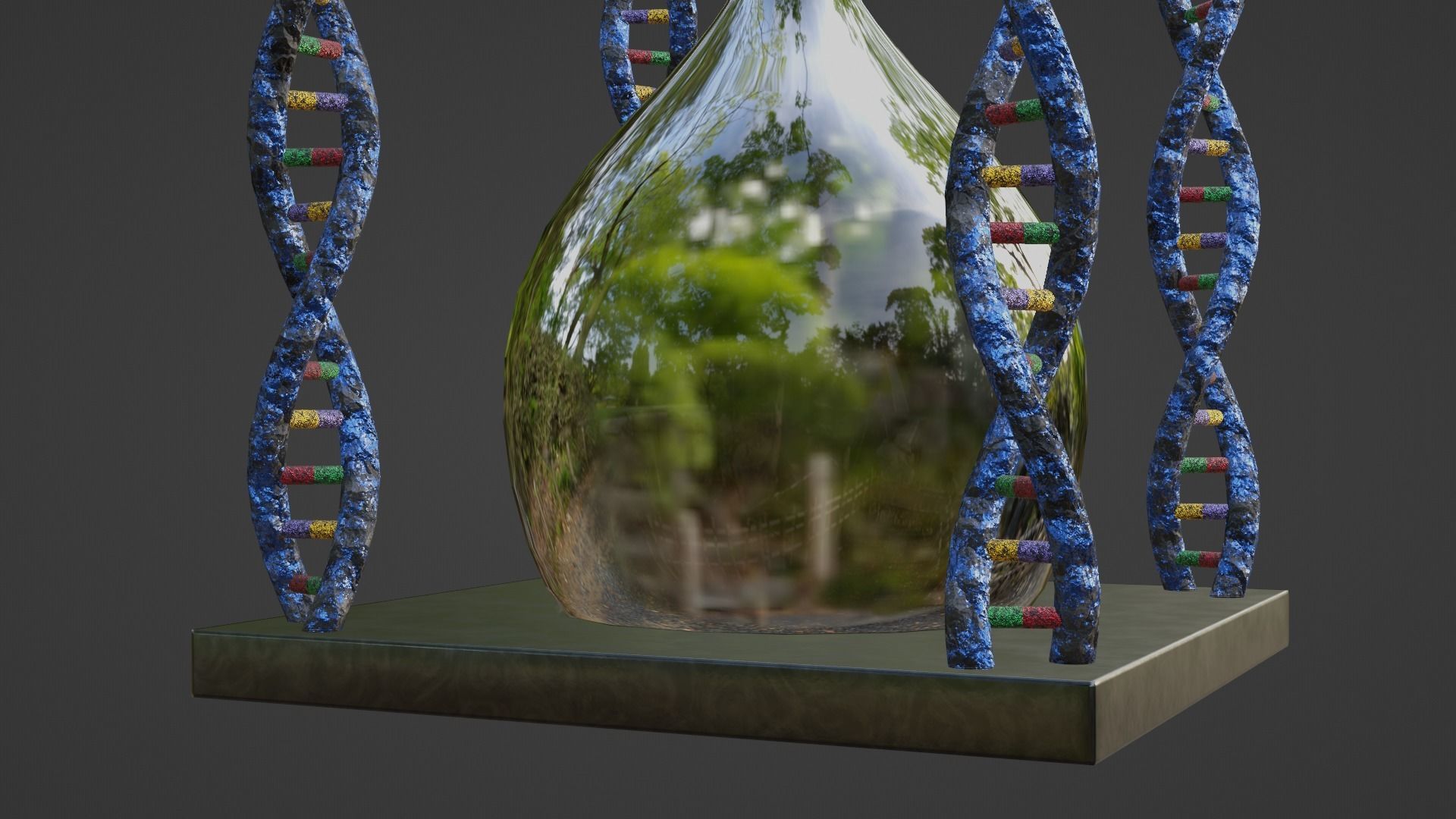 Hourglass - DNA Low-poly 3D model_10