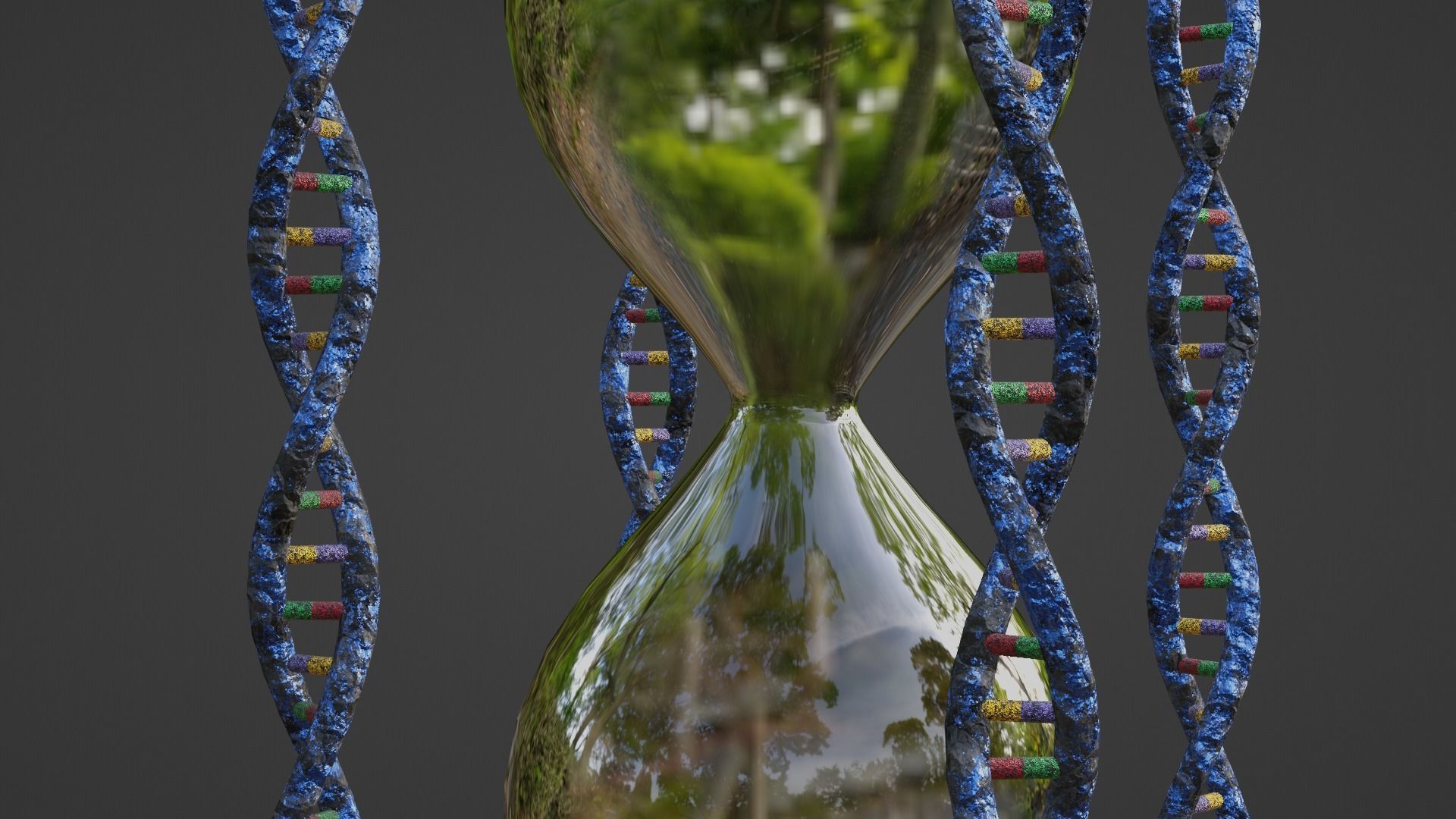 Hourglass - DNA Low-poly 3D model_7