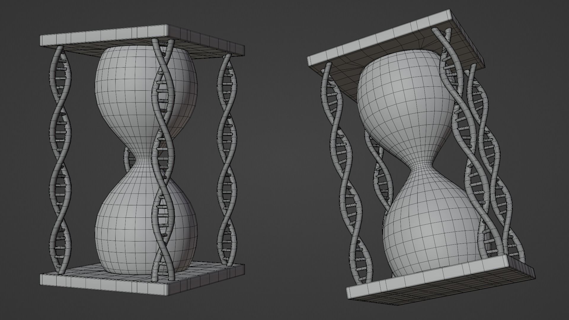 Hourglass - DNA Low-poly 3D model_3