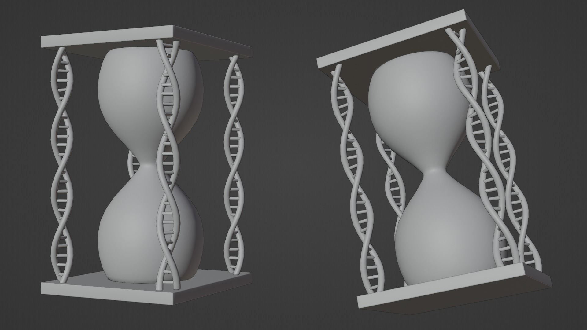 Hourglass - DNA Low-poly 3D model_2