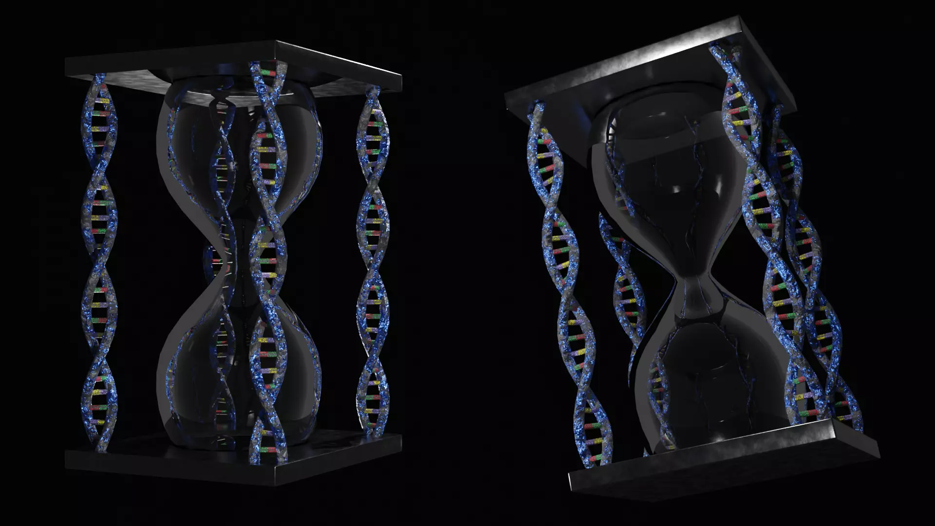 Hourglass - DNA Low-poly 3D model_0