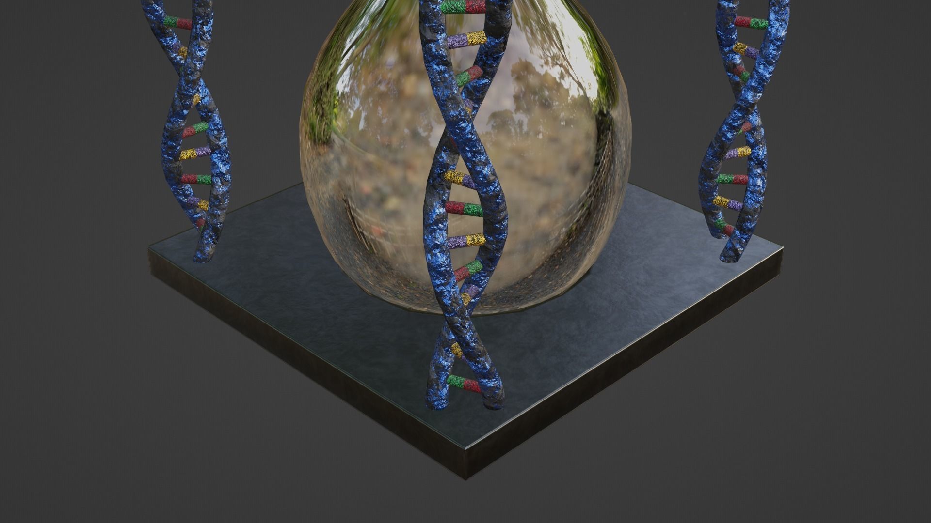 Hourglass - DNA Low-poly 3D model_16