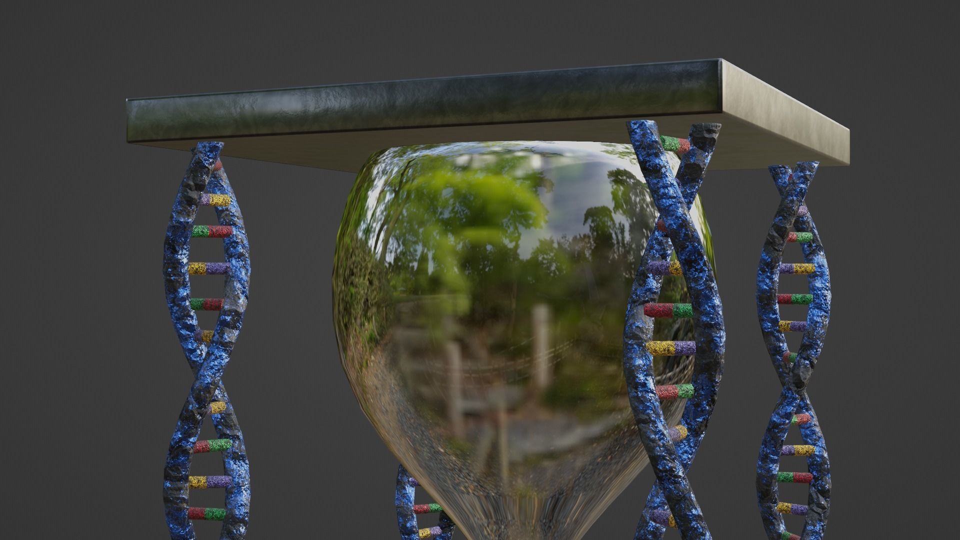 Hourglass - DNA Low-poly 3D model_4