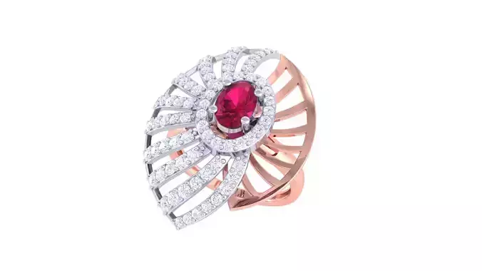 High Jewelry Cocktail Ring 3dm stl obj mtl glb gltf 3mf renders