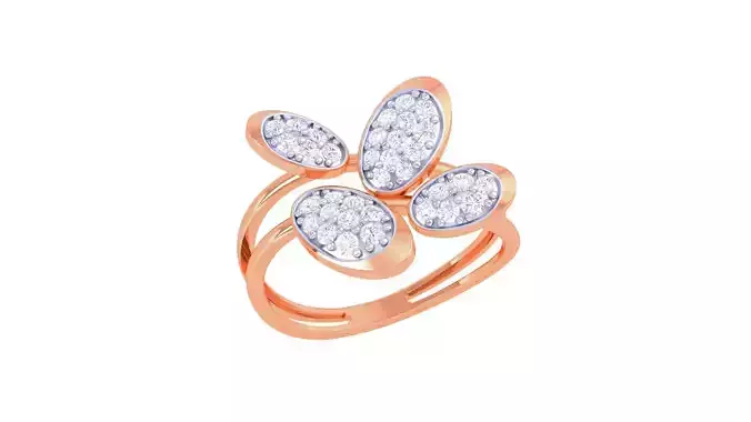 High Jewelry Cocktail Ring 3dm stl obj mtl glb gltf 3mf renders