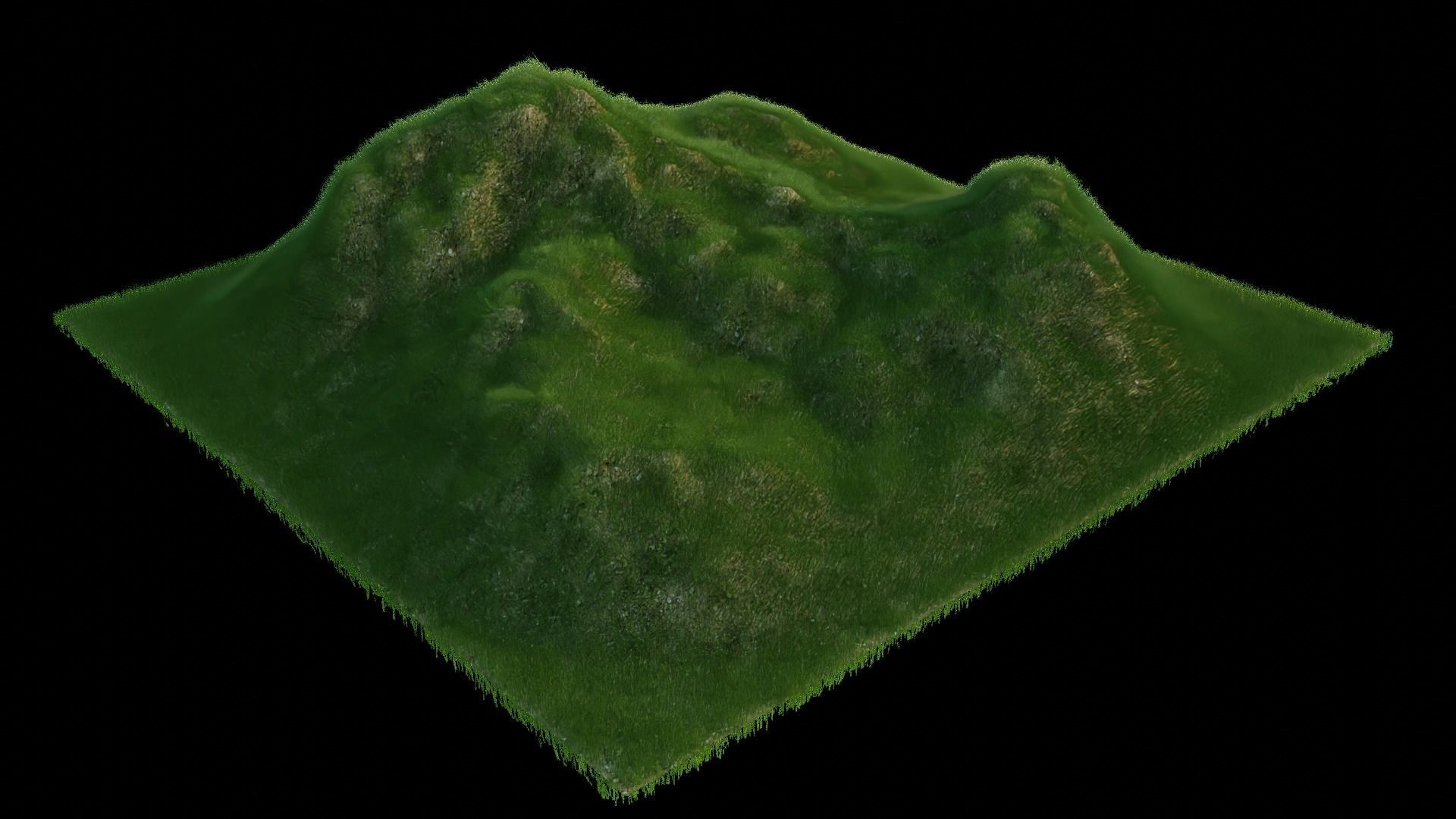 Realistic grass landscape 3D model_1