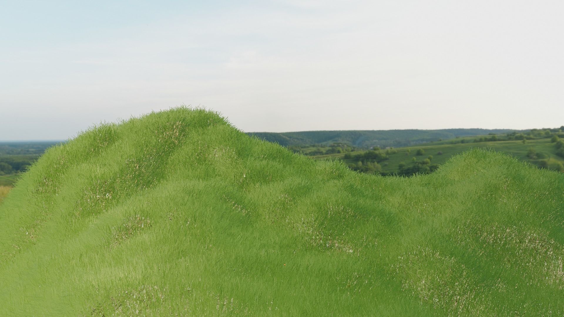 Realistic grass landscape 3D model_2