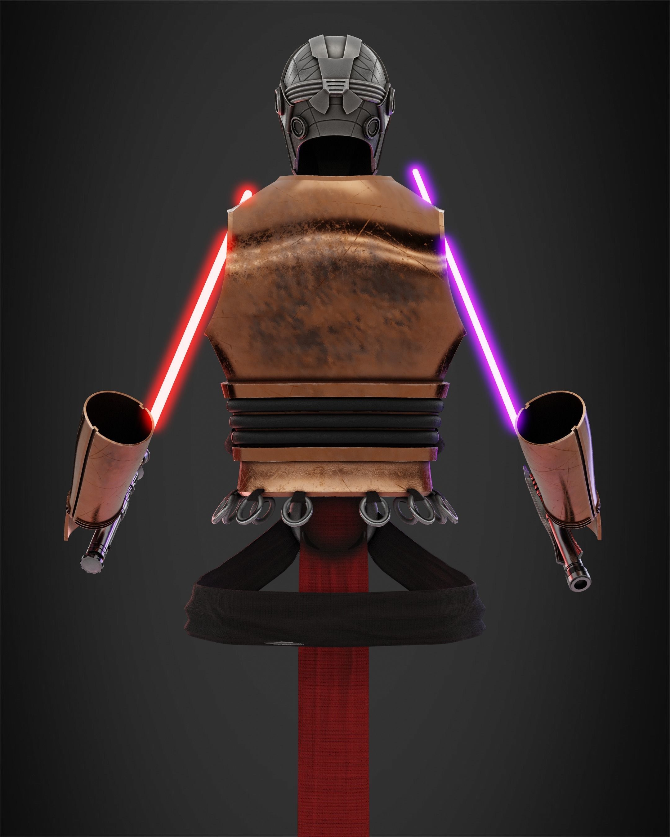 Star Wars Darth Revan Full Armor and Lightsabers for Cosplay 3D Model Collection_14