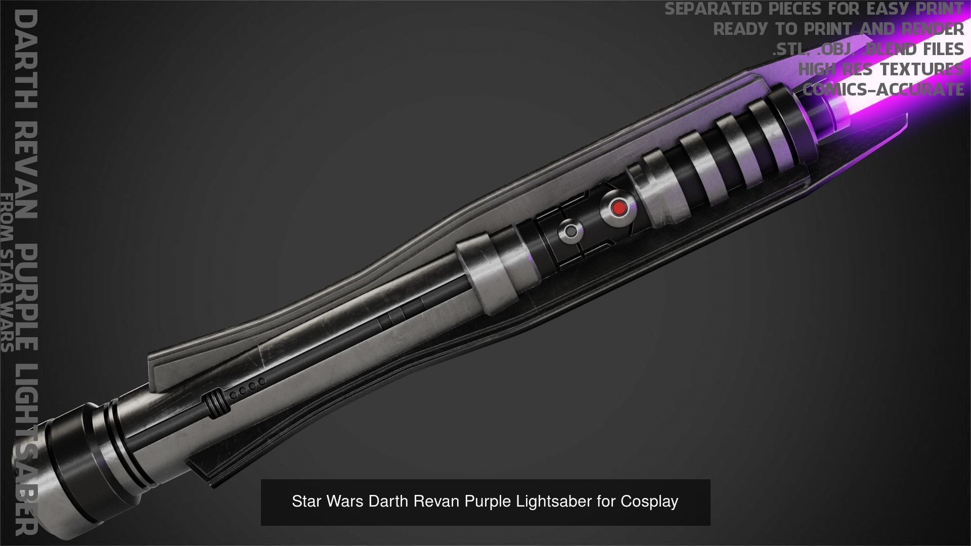 Star Wars Darth Revan Full Armor and Lightsabers for Cosplay 3D Model Collection_7