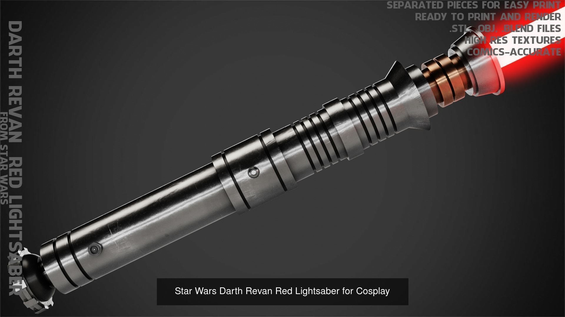 Star Wars Darth Revan Full Armor and Lightsabers for Cosplay 3D Model Collection_8