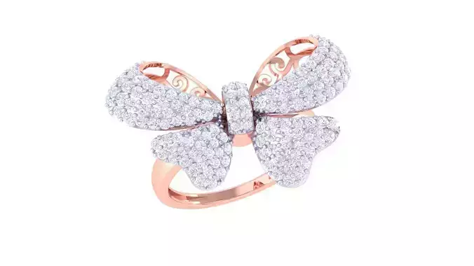 Butterfly High Jewelry Cocktail Ring 3dm stl obj mtl glb gltf  3D print model