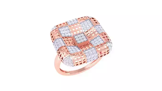 Ultra Vision Mesh Diamond Head High Jewelry Cocktail Ring 3dm  3D print model