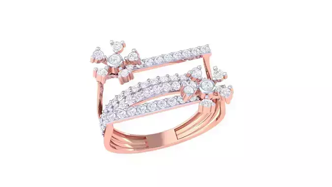 High Jewelry Cocktail Ring 3dm stl obj mtl glb gltf 3mf renders