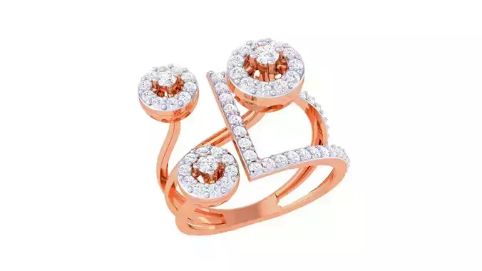 High Jewelry Cocktail Ring 3dm stl obj mtl glb gltf 3mf renders