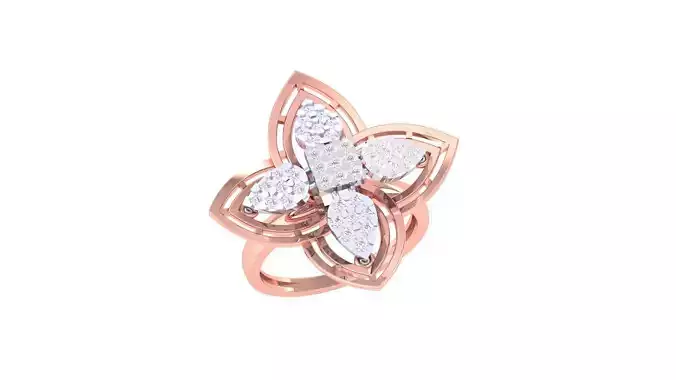 Flower High Jewelry Cocktail Ring 3dm stl obj mtl glb gltf 3mf  3D print model