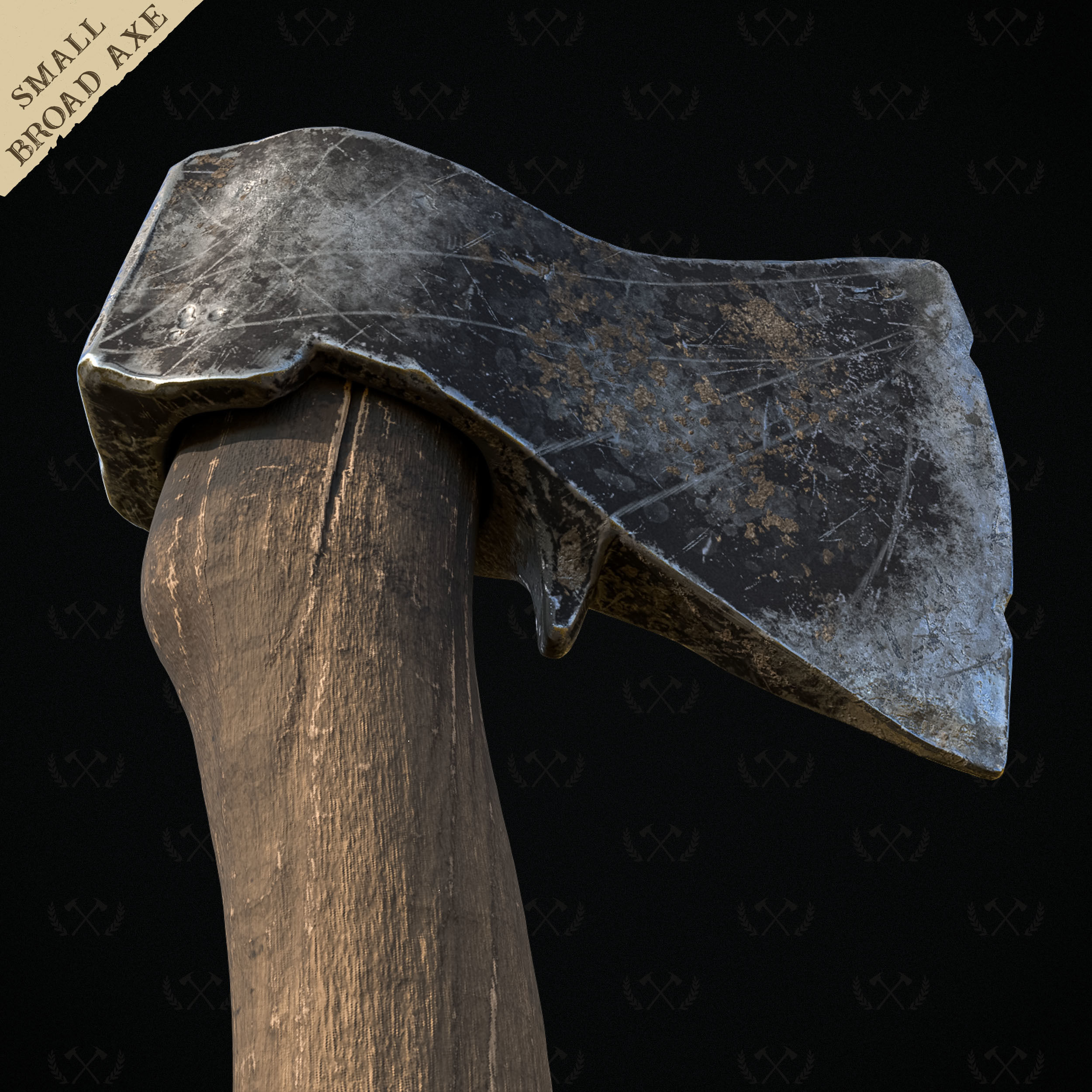 Broad Axe - Diorama Miniature Tabletop - Lumberjack 3D print model_14